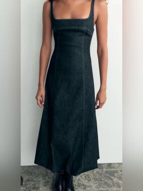 open back dress zw collection ZW COLLECTION SATIN EFFECT HALTER DRESS - Black